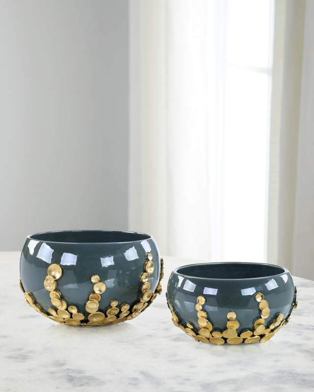 Golden Disc Bowls, Set of 2